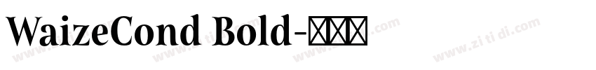 WaizeCond Bold字体转换